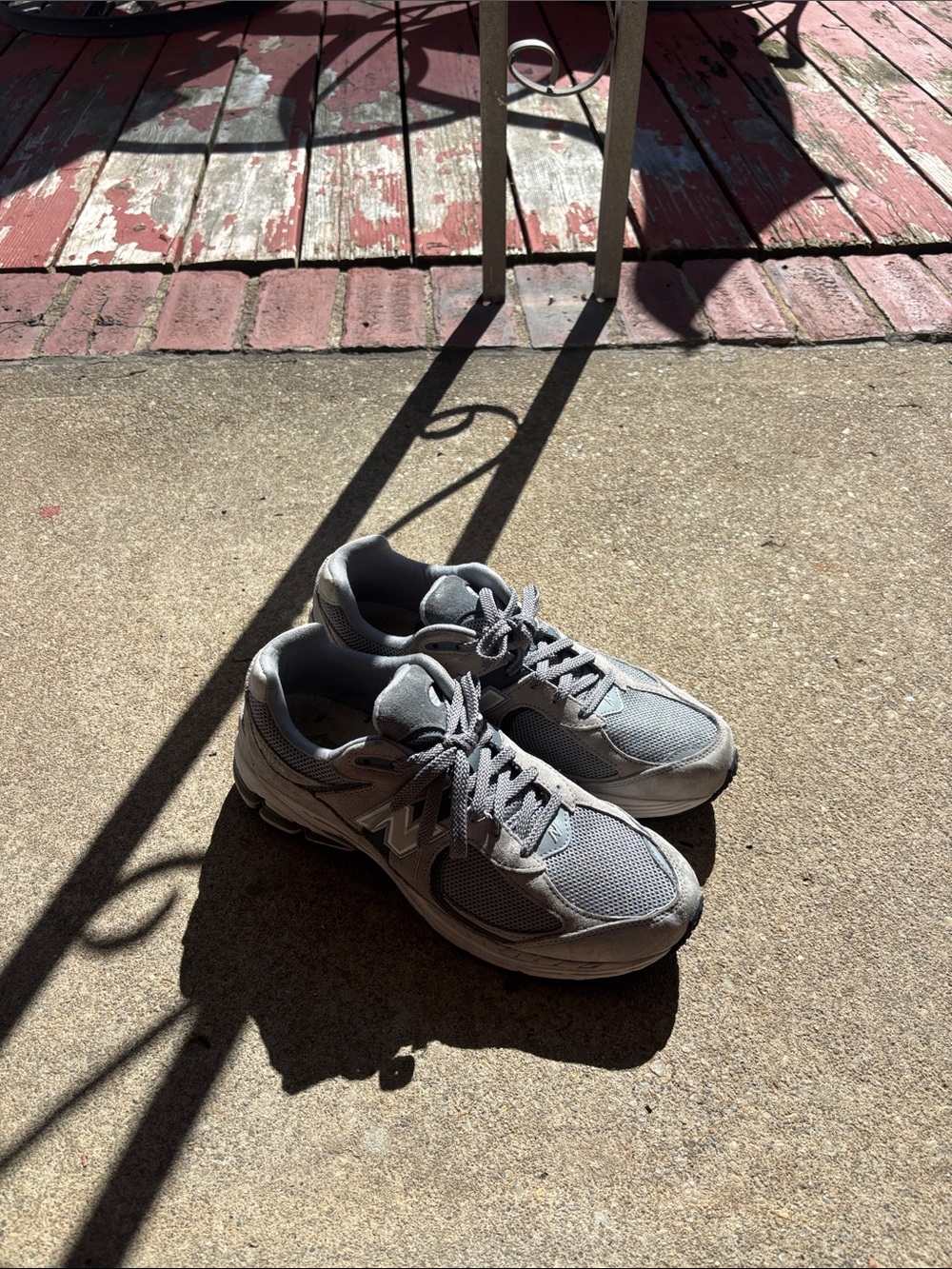 New Balance Men's Gray Mesh & Suede Sneakers